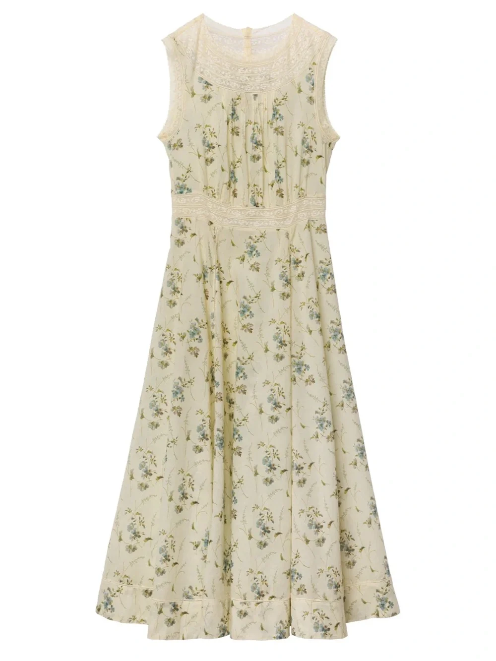 Doén Liliane Dress in Sunshine Prairie Rose Butter Yellow/Cream Dress - Picture 3 of 4